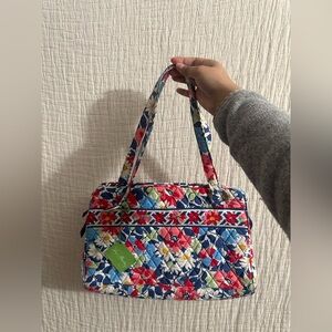 Vera Bradley Red and Pink Shoulder Bag with Vibrant Floral Design